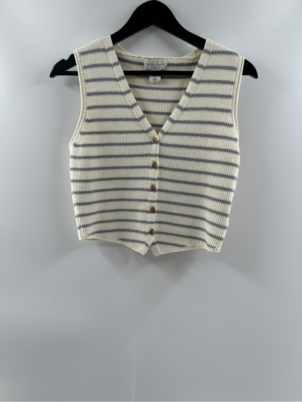 Sincerely Jules Striped Sweater Vest – Women's Large - Picture 1 of 8
